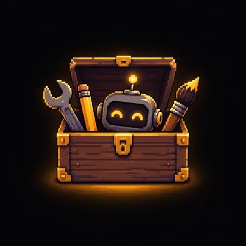 Ícone em pixel art da seção Ferramentas. Imagem gerada por inteligência artificial.