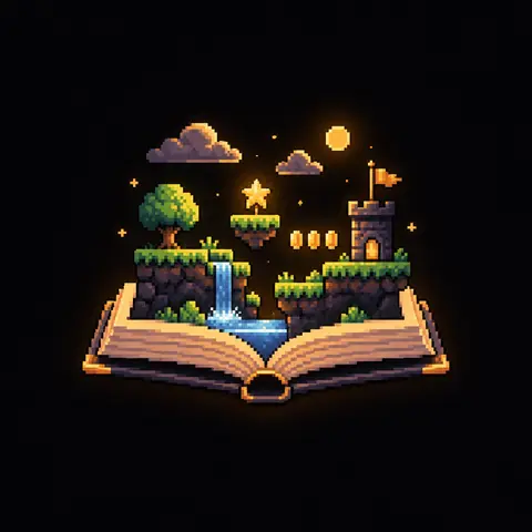 Ícone em pixel art da seção Guia. Imagem gerada por inteligência artificial.