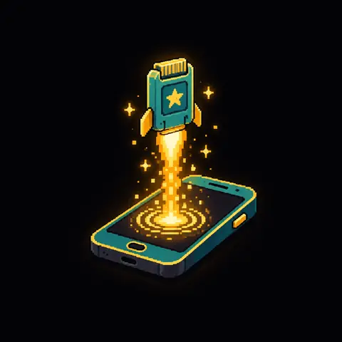 Ícone em pixel art da seção Publicar. Imagem gerada por inteligência artificial.